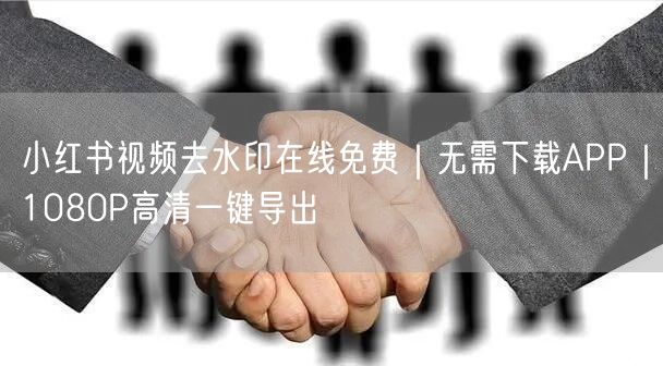 小红书视频去水印在线免费｜无需下载APP｜1080P高清一键导出