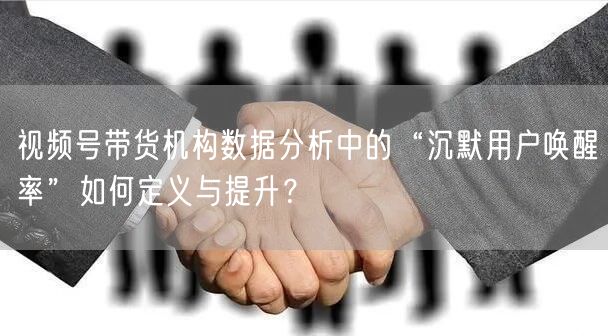 视频号带货机构数据分析中的“沉默用户唤醒率”如何定义与提升？
