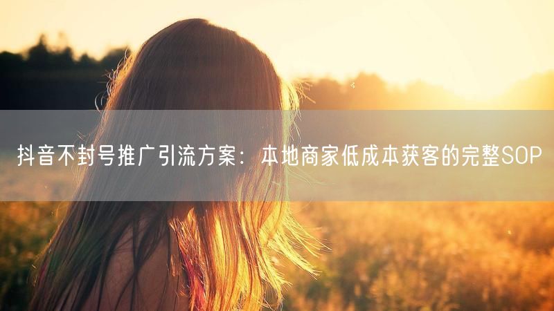 抖音不封号推广引流方案：本地商家低成本获客的完整SOP