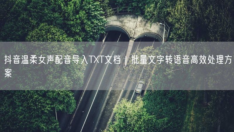 抖音温柔女声配音导入TXT文档｜批量文字转语音高效处理方案
