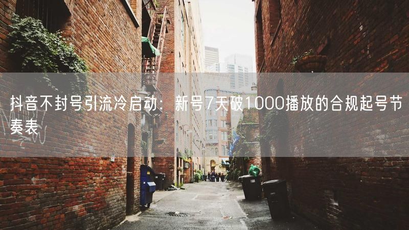 抖音不封号引流冷启动：新号7天破1000播放的合规起号节奏表