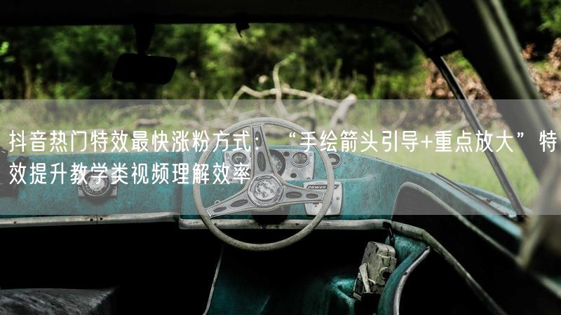 抖音热门特效最快涨粉方式：“手绘箭头引导+重点放大”特效提升教学类视频理解效率