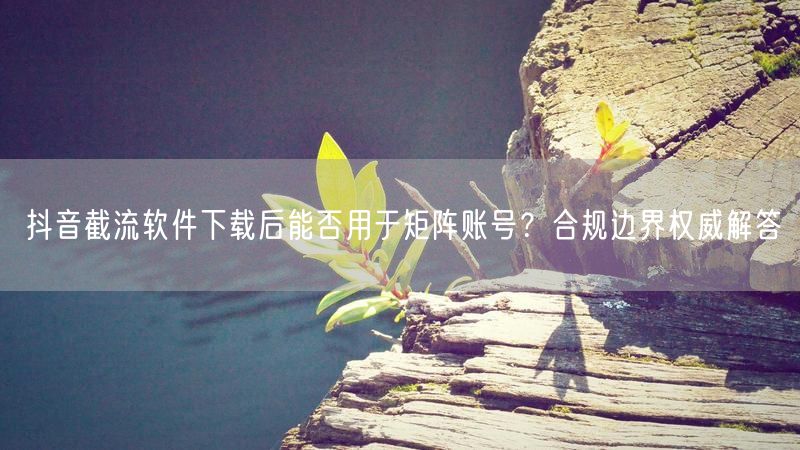 抖音截流软件下载后能否用于矩阵账号？合规边界权威解答