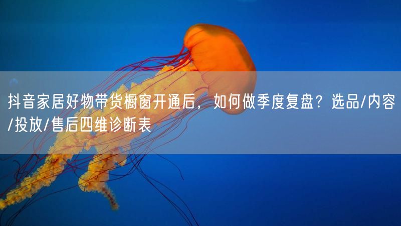 抖音家居好物带货橱窗开通后，如何做季度复盘？选品/内容/投放/售后四维诊断表