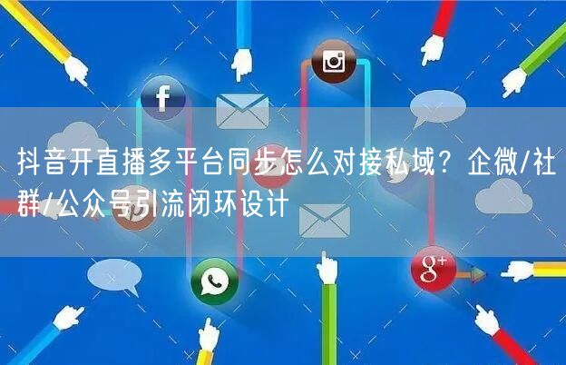 抖音开直播多平台同步怎么对接私域？企微/社群/公众号引流闭环设计