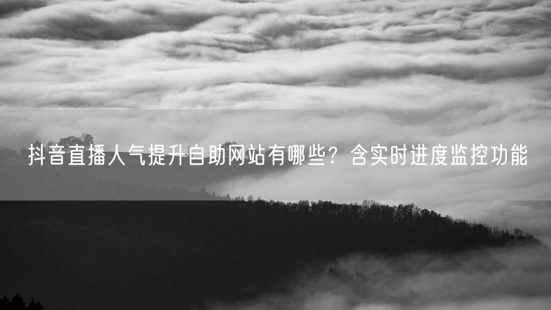 抖音直播人气提升自助网站有哪些？含实时进度监控功能