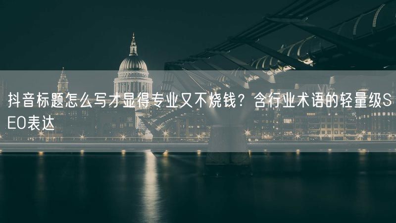 抖音标题怎么写才显得专业又不烧钱？含行业术语的轻量级SEO表达