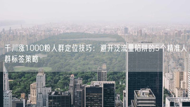千川涨1000粉人群定位技巧：避开泛流量陷阱的5个精准人群标签策略